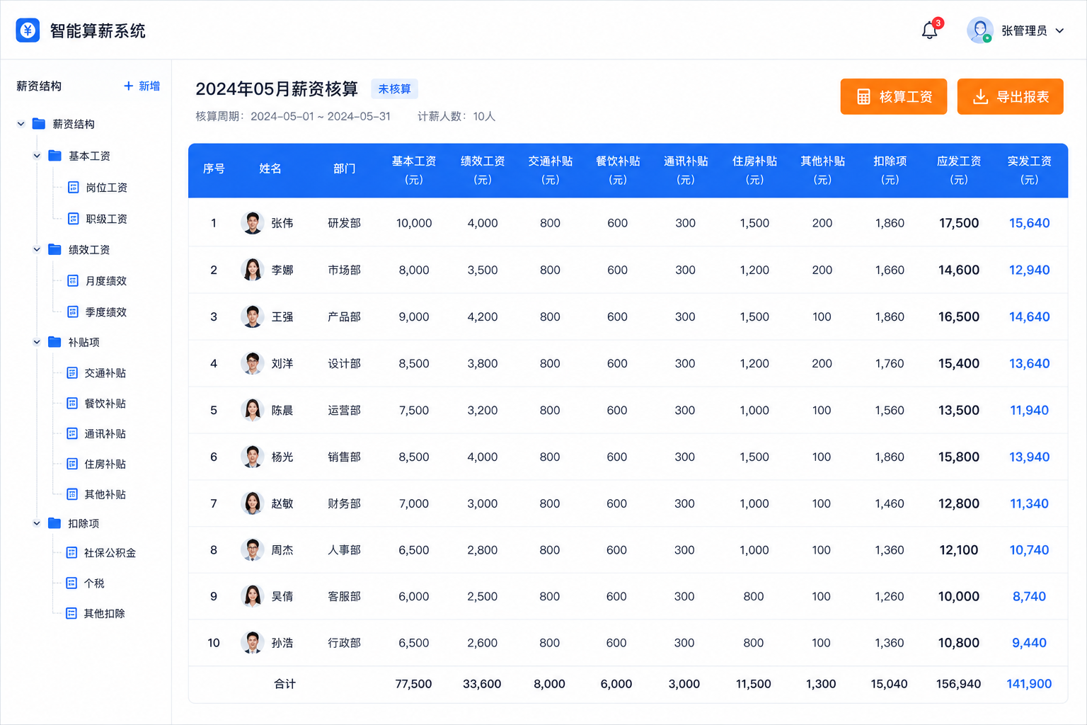 智能薪酬核算